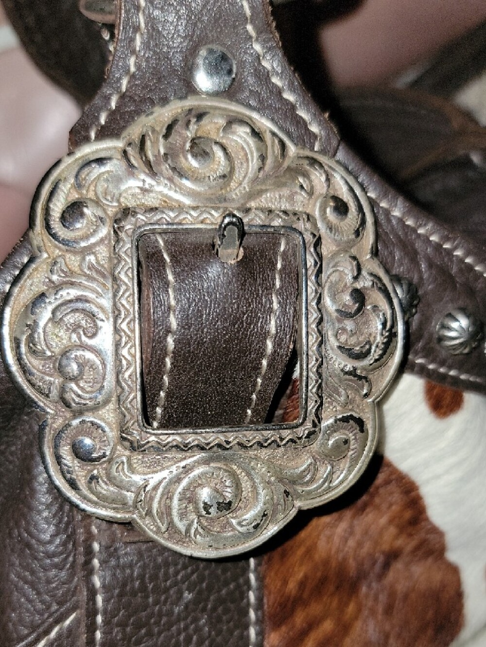 American West Genuine Leather Dark Brown Handbag - Picture 8 of 16